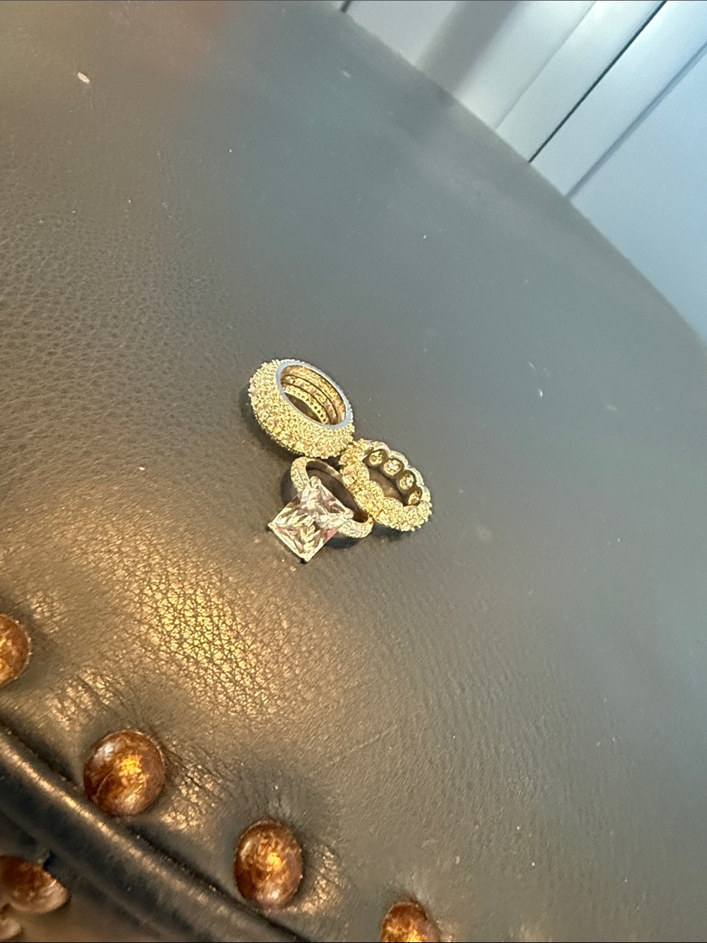 Cubic zirconia rings. Approx 6-61/4.